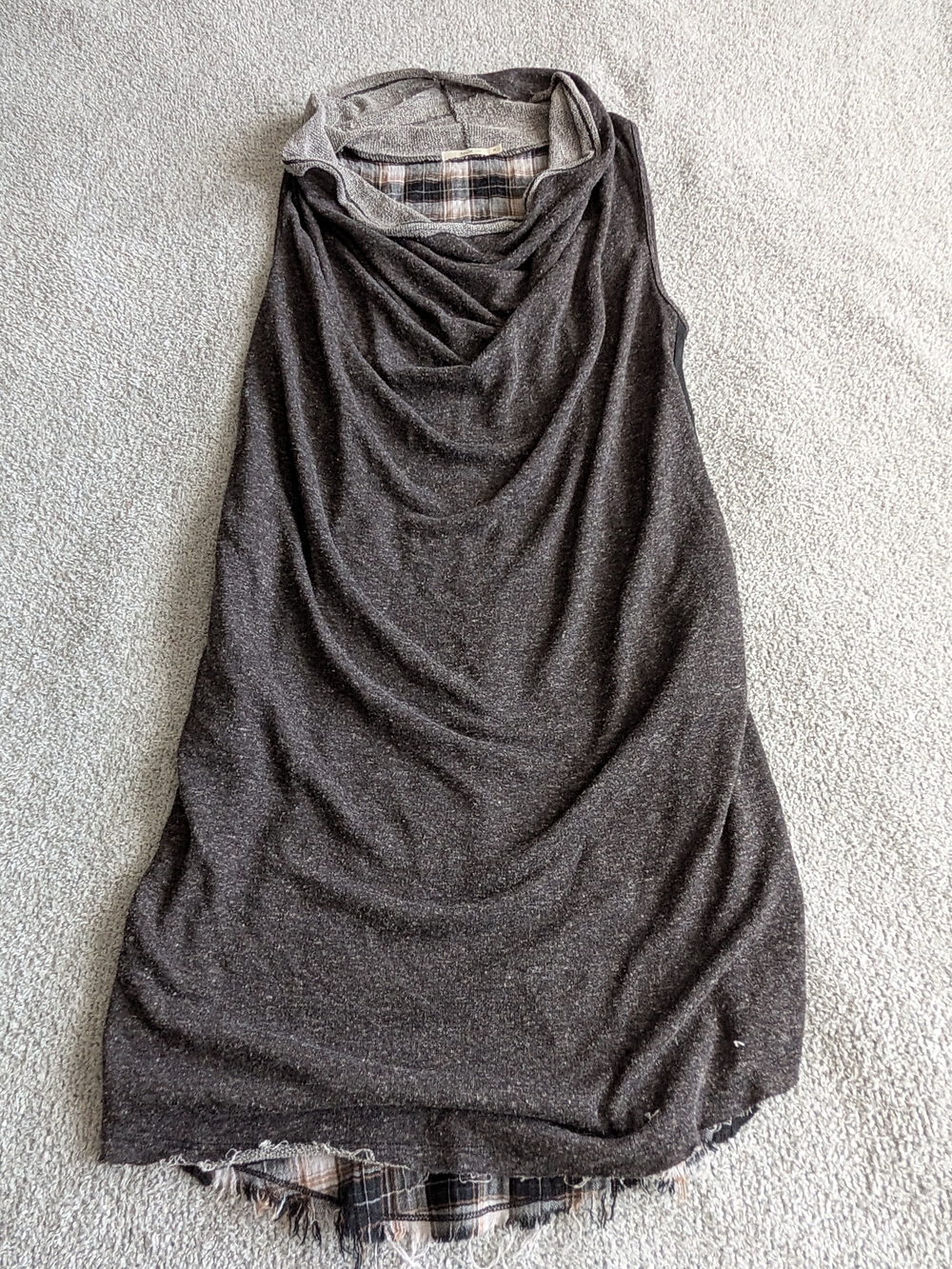 🌼B2G1🌼 hazel Anthropologie Charcoal Draped Cowl Neck Sleeveless Sweater Dress